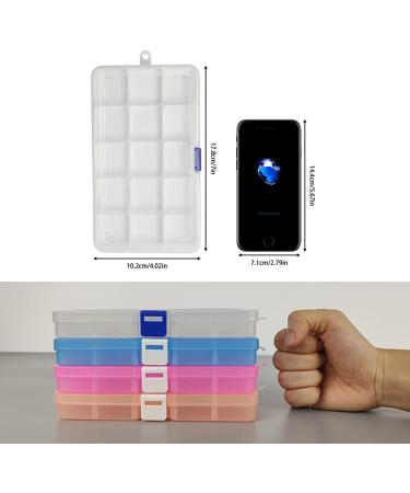 DUOFIRE Adjustable Plastic Organizer Container Storage Box with 15 Grids - 4 Pack, Ideal for Jewelry, Beads, Earrings, Fishing Hooks, Small Accessories - Buy Online on GoSupps.com