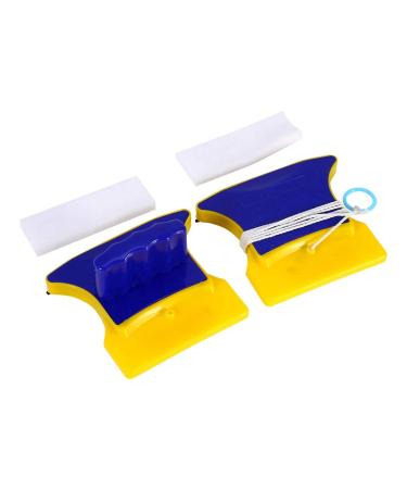 XIASABA Magnetic Window Cleaner Car Window Cleaner Square Double-Sided Glass Scraper With 2 Extra Window Wipes