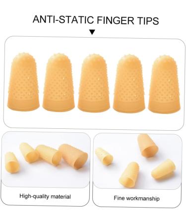 FRCOLOR 50 Pcs Anti-Static Rubber Finger Cots - Pockmarked Finger Covers for Enhanced Grip & Protection - Yellow Fingertips - Buy Online on GoSupps.com