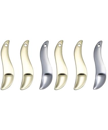 FRCOLOR 6 Pcs Face Cream Eye Cream Scoop Dual- Makeup Spoon Mini Beauty Scoop Small Makeup Scoop Face Spatula Face Cream Spoon Beauty Scoop for Facial Cosmetic Dual Purpose Tool Zinc Alloy 6x1.5cmx2pcs Assorted Colorx2pcs