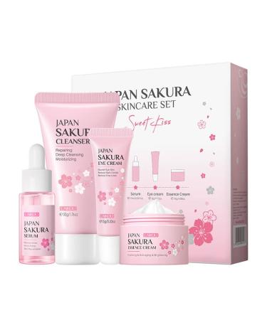 1 Pack Skin Care Set Containing Deep Cleansing Facial Cleanser+ Hydrating Facial Cream + Skin Refining Facial Serum+Firming Eye Cream Smoothing Fine Lines