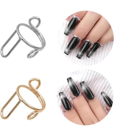 PLCPDM 10 Pack Adjustable Finger Nail Art Finger Rings Women Girl Jewelry Nail Rings Adjustable Fingertip Rings Copper Material Gold-color - Buy Online on GoSupps.com