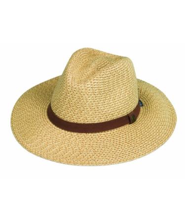 Wallaroo Hat Company Mens Outback Fedora Sun Hat  UPF 50+, Modern, Adjustable, Packable, Designed in Australia Large-X-Large Natural