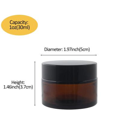 24 Pack 1 oz Amber Glass Cosmetic Jars with Lids - Travel Size Containers for Ointments, Lotion, Makeup - Refillable and Leakproof - Buy Online on GoSupps.com