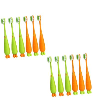 FRCOLOR 12 Pcs Carrot Toothbrush Children's Toothbrush Toothbrushes for Kids Cartoon Toothbrush Lovely Toothbrush Childrens Toothbrush Baby Toothbrushes Lovely Kids Toothbrush Teeth Brush