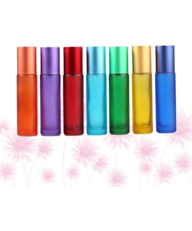 LEUYA 7Pcs 10ml Frosted Glass Oil Roller Bottles - Refillable Perfume Containers with Steel Roller Balls for Home & Travel Use - Buy Online on GoSupps.com
