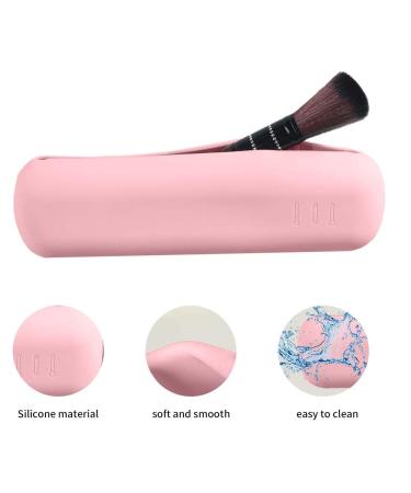 Silicone Makeup Brushes Case - Stylish Pink Organizer for Travel & Storage - International Shipping Available - Buy Online on GoSupps.com