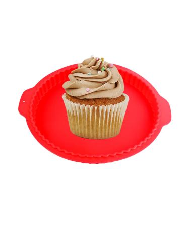 MAGICLULU 1pc Silicone Baking Bread Baking Pan Round Cookie Cookie Cutters Silicone Molds Cake Shop Muffin Top Pans Silicone Mold for Cake Round Cake Pans Chocolate Birthday Cake 31 X28.5CM Red