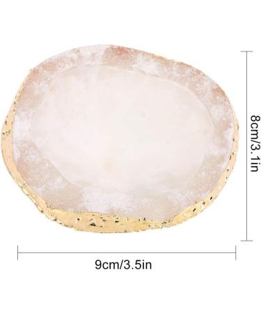 Polish Mix Palette Resin Nail Art Palette Paint Drawing Color Dish Golden Edge Resin Stone Paint Drawing Color Dish Manicure Nail DIY Tool(White) - Buy Online on GoSupps.com