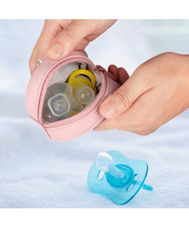 Zcargel Baby Pacifier Holder Case - Gray Pu Leather Zipper Pacifier Box for Travel - Buy Online on GoSupps.com