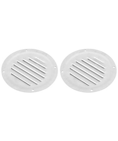 X AUTOHAUX 2pcs 5 Inch Round Marine Boat Louvered Ventilation Vent 316 Stainless Steel Venting Panel Cover