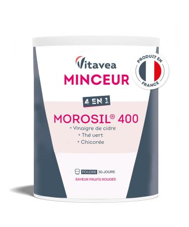 Morosil 400 mg 4-in-1 | With Apple Cider Vinegar & Green Tea | Patented Active | Stimulates Metabolism | Sugar Free Red Fruit Flavor | 1 Month | Morosil Powder | Made in France | Vitavea