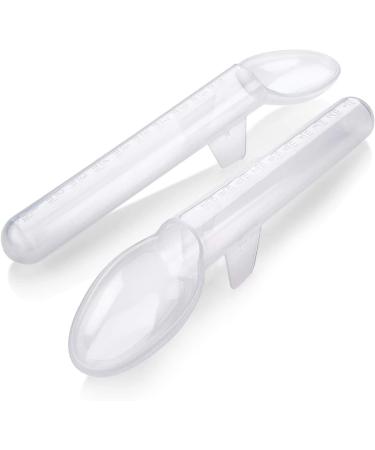 Calibrated Medicine Spoon for Kids Baby & Toddler - (Pack of 2) - 2 Tsp/10 mL Capacity Plastic Oral Liquid Dose Medication Graduated Dispenser