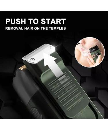 Men's Rechargeable Cordless Electric Shaver LCD Double-Blade Razor & Hairdressing Scissors - Green - International Shipping Available - Buy Online on GoSupps.com