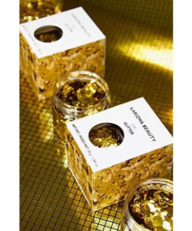 Karizma Beauty Gold Rockstar Chunky Glitter 30g Jar - Festival Cosmetic Glitter for Face, Body, Hair, Nails - 24K Gold - Buy Online on GoSupps.com