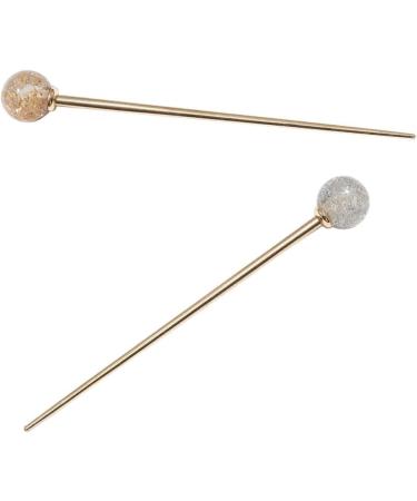 Lurrose Vintage Decor Alloy Hair Stick Simple Hair Chopstick Updo Decorative Pin for Girl Woman Hair Wedding Decor Golden - Buy Online on GoSupps.com