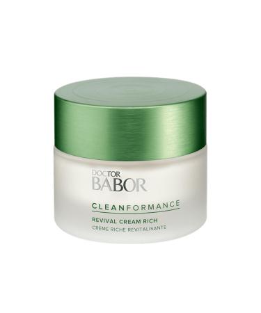 BABOR CLEANFORMANCE Revival Cream Rich Revitalizing Probiotic Face Cream with Hyaluronic Acid Promotes Skin Elasticity & Firmness Anti Aging Cream to Hydrate and Lift 1.69 oz