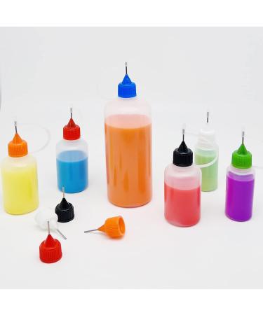 MYYZMY 12 Pcs Precision Tip Applicator Bottles 1 Ounce Translucent Glue - Multicolor Lids & Mini Funnels - Buy Online on GoSupps.com