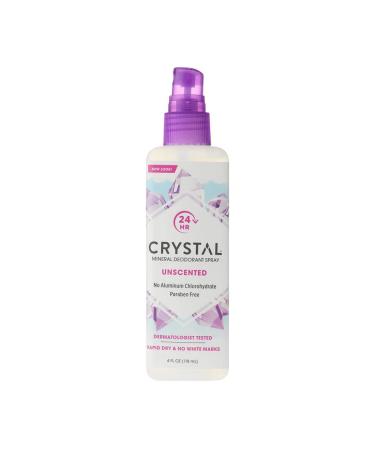 Crystalâ„¢ Mineral Deodorant Spray Unscented - 24-Hour Odor Protection, Aluminum & Paraben Free (2-Pack, 4 Fl Oz) - Buy Online on GoSupps.com