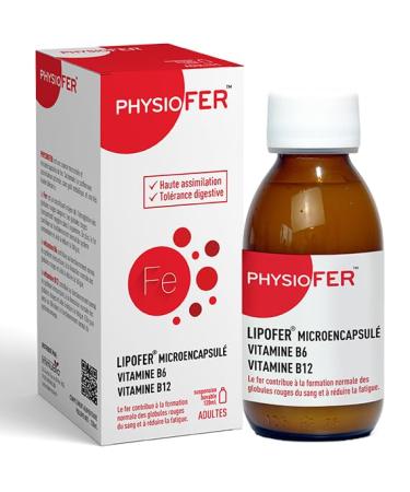 Physiofer Oral Suspension - Food Supplement based on Iron and Vitamins B6 and B12 - 120ML
