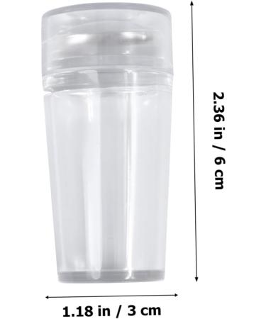 minkissy 4 Fully Transparent Handle with Lid Silicone Seal Nail Art Template Nail Polish Stamper Nail Beauty Tool Nails Kits Jelly Stamper for Nail Art Mold Kit Child Major Supplies Plastic - Buy Online on GoSupps.com