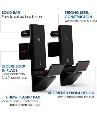 Yes4All Alloy Steel Barbell Holder J-Hooks 2x2 - 1,000 lbs Capacity for Power Rack | Squat Rack Weight Cage Attachments | J-Hook 2x2 Inch - Buy Online on GoSupps.com