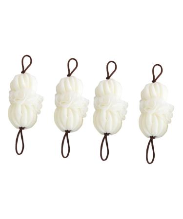 Balacoo 4 Pcs Bath Ball Bath Flower Bath Exfoliating Brush Bath Mesh Long Loofah Back Scrubber Shower Bush Cleaning Scrubber Back Loofah Bath Puff Loofah Sponge Body Soft Loofah Net Man or