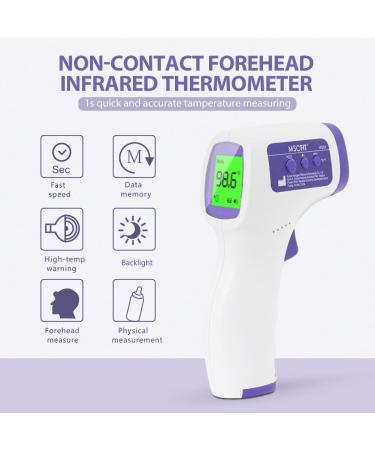 Non-Contact Digital Forehead Thermometer | Instant Accurate Infrared Temperature Reading | 3 Color LCD Backlight | Medical-Grade FDA Approved | Suitable for Adults and Kids | White - Buy Online on GoSupps.com