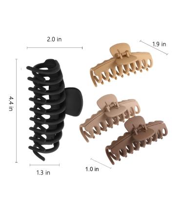SHALAC Large Claw Clips 10 Pack - 4.4 Inch Nonslip Big Hair Claw Accessories for Thick Hair - Multi Color Hair Clips for Women and Girls - Buy Online on GoSupps.com