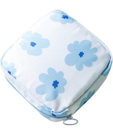 Fiyson 2 Periods Bag - Women's Sanitary Napkin & Tampon Storage Bag with Zipper - 12.5cm x 12cm x 4.5cm - Blue Women's Organizer - Buy Online on GoSupps.com