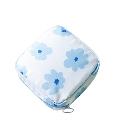 Fiyson 2 Periods Bag Sanitary Napkin Storage Bag 12.5 * 12 * 4.5 cm Women's bandage Storage bag with zipper for tampons tampon bag women's sord organizer (blue)