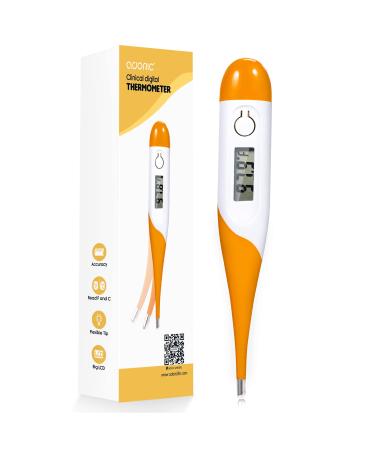 Adoric Oral Thermometer, Accurate Fever Alarm Indicator, Digital Thermometer with Flexible Tip Convert for Baby Pets Adults or Kids