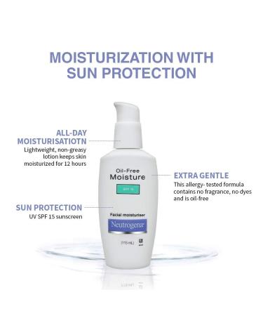 Oil-Free Moisture Facial Moisturizer with SPF 15 | Hydrating Lightweight & Non-Greasy | 4 fl oz - International Shipping Available - Buy Online on GoSupps.com