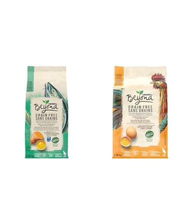 Beyond Grain Free Natural Dry Cat Food Wild-Caught Whitefish & Free Run Egg - 2.26 kg Bag & Grain Free Natural Dry Cat Food Farm-Raised Chicken & Egg - 1.36 kg Bag