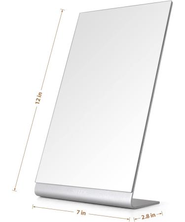 NEZZOE Modern 12 Aluminum Makeup Vanity Mirror for Bedroom, Bathroom, Dorm - Desk Mirror for Counter - Stylish and Functional - Buy Online on GoSupps.com