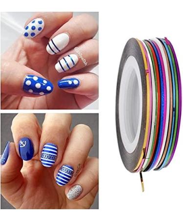 1 Rolls Matte Glitter Rainbow Nail Art Striping Tape Lines Width 1mm-Striping Tape for Nail Art-Nail Striping Tape Foil-Nail Striping Tape Thick-Nail Striping Tape with Dispenser-Self-Adhesive DIY Nail Art Tape 12 - Buy Online on GoSupps.com