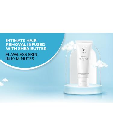 Hair Removal Cream for Men & Women | Painless Depilatory for Sensitive Skin | Soothing Formula with Shea Butter & Rosemary for Bikini & Pubic Area - Buy Online on GoSupps.com