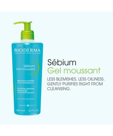 Bioderma Sebium Purifying Cleansing Foaming Gel 6.67 fl oz - Acne-Prone Skin Cleanser - Buy Online on GoSupps.com