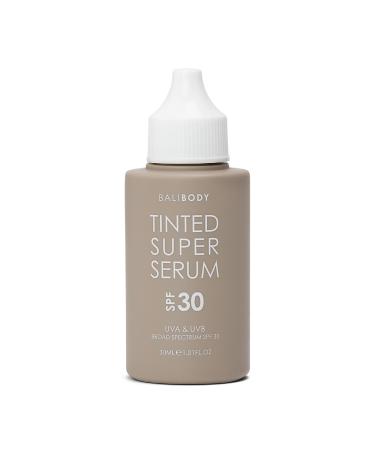 Bali Body Tinted Super Serum SPF30 | Natural Shade Daily Skincare for All Skin Types | Hyaluronic Acid Infused Skin Perfector for Glowing Skin | Vegan Cruelty Free Australian Made (30ml/1.01fl oz)