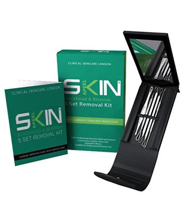 Skinapeel Premium Blackhead & Blemish Remover Kit - 5 Dermatologist-Approved Stainless Steel Tools for Acne Treatment - Travel Case with Mirror - Cure Pimples & Facial Impurities - Buy Online on GoSupps.com