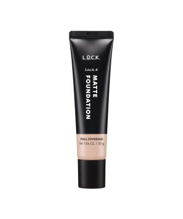 L.O.C.K. Color  L.o.c.k. it Matte Foundation Porcelain  Matte Finish Face Makeup Cream Foundation Concealer Full Coverage Korean make up K beauty Net 1.06 oz. / 30 g MF_01 Porcelain - Matte Foundation Matte Foundation