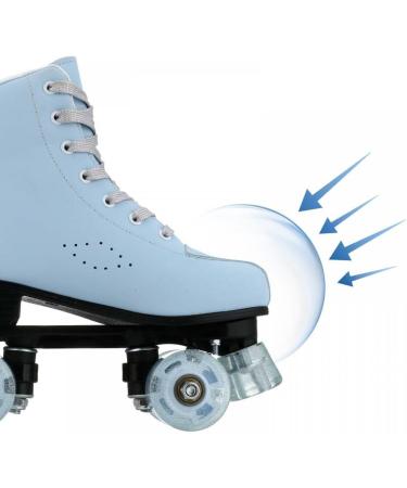 XUDREZ SkyBlue Frosted High-top Roller Skates for Women/Girls US 8 - Beginner Classic Double-Row Design for Indoor/Outdoor Use - Buy Online on GoSupps.com