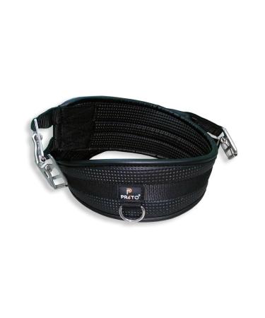 Preto Horse Synthetic Girth 50 (125cm) - Comfort Waffle Neoprene Equine Girth with Anti-Chafe Elasticated End - Black Anatomical PVC Jumping Cushioning Girth - Buy Online on GoSupps.com