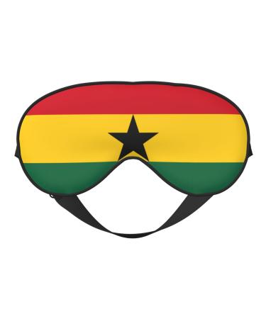 Flag of Ghana Soft Eye Mask Comfortable Sleep Mask for Side Sleepers Light Blocking Relaxing Pressure-Free Eyemask Black