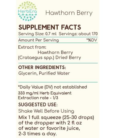 Hawthorn Berry B120 Alcohol-Free Herbal Extract Tincture Concentrated Liquid Drops Natural (Shan Zha Crataegus Laevigata) 4 fl oz 4 Fl Oz (Pack of 1) - Buy Online on GoSupps.com