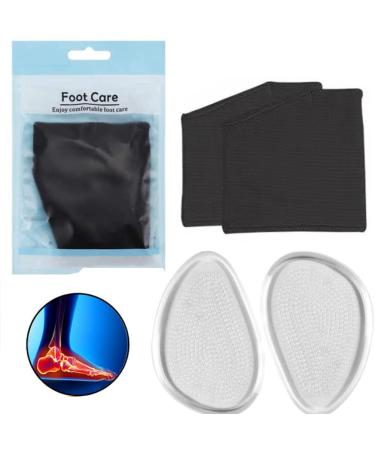 Metatarsal Sleeve Pads  with Soft Ball of Foot Cushions - Gel Forefoot  Help Metatarsalgia  Mortons  Neuroma  Calluses Blisters  Diabetic Feet - for Women  Men (Foot-Cushions Black)