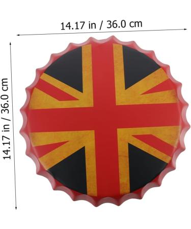 PRETYZOOM American Flags Beer Cap Pendant Vintage Decor Vintage Home Decor Iron-art Wall Hanging Picture Tin Painting Metal As Shown 36X36X4CM - Buy Online on GoSupps.com