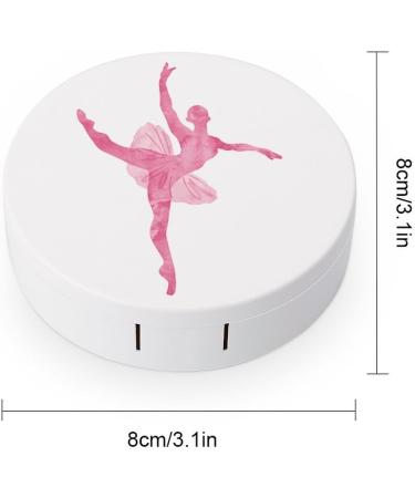 Ballet Dancing Contact Lens Case - Portable Round Storage Box with Mirror for Travel & Daily Use - Buy Online on GoSupps.com