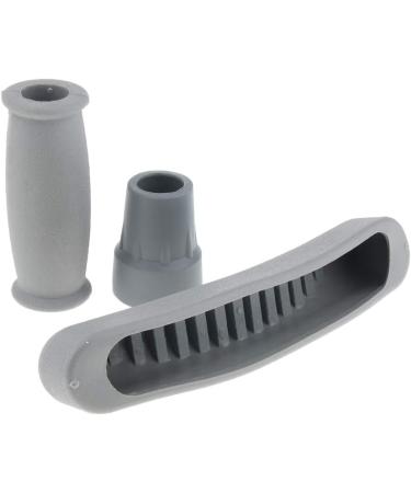 Menolana Anti-skid Crutch Accessory Kit Crutch Handle Grip Covers + Tip Cover Gray as described - Buy Online on GoSupps.com