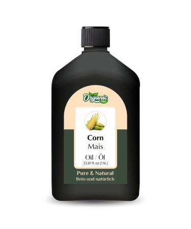 ORGANIC ZING Organic Zing Corn Oil (Zea Mays) - Pure and natural carrier oil for skin care hair care and massage - 1000 ml
